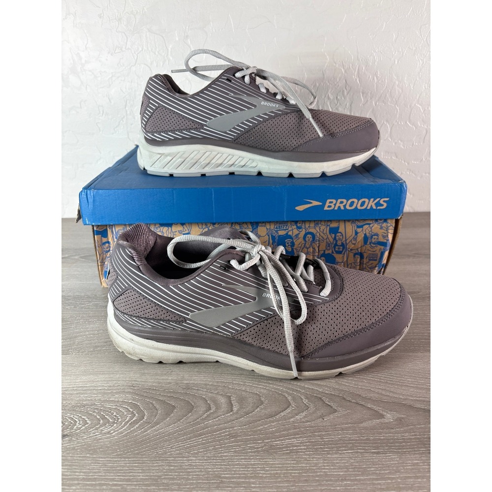 Brooks Addiction Walker Suede Grey Purple Walking Shoes 120308 2E Womens 10.5 EW
